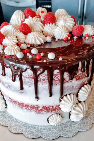 Decadent Red Velvet Cake with Ganache Drip