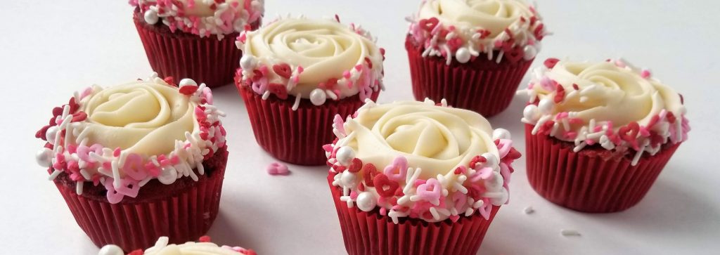 Valentines Inspired Fluffy Cream Cheese Frosted Red Velvet Cupcakes