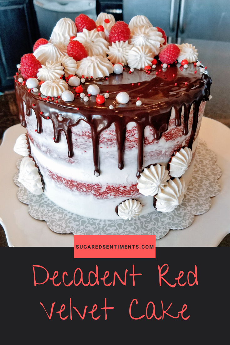 This Decadent Red Velvet Cake is Moist, Flavorful and has a slightly dense texture. It tastes Heavenly with Fluffy Cream Cheese Frosting!