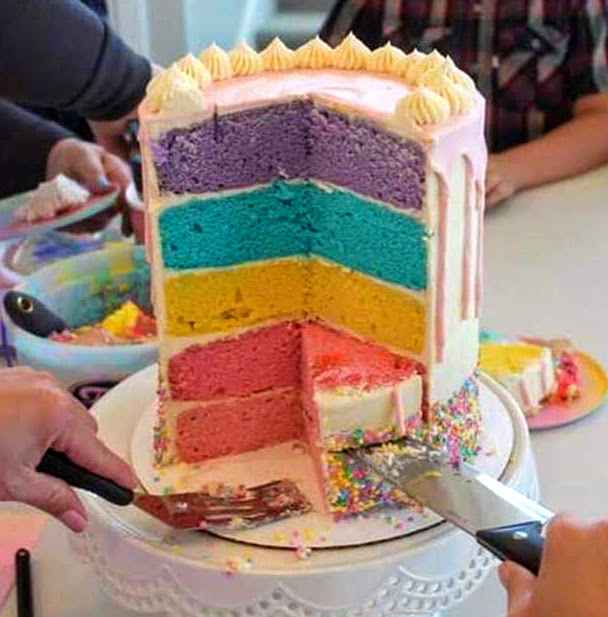 Rainbow Cake Layers