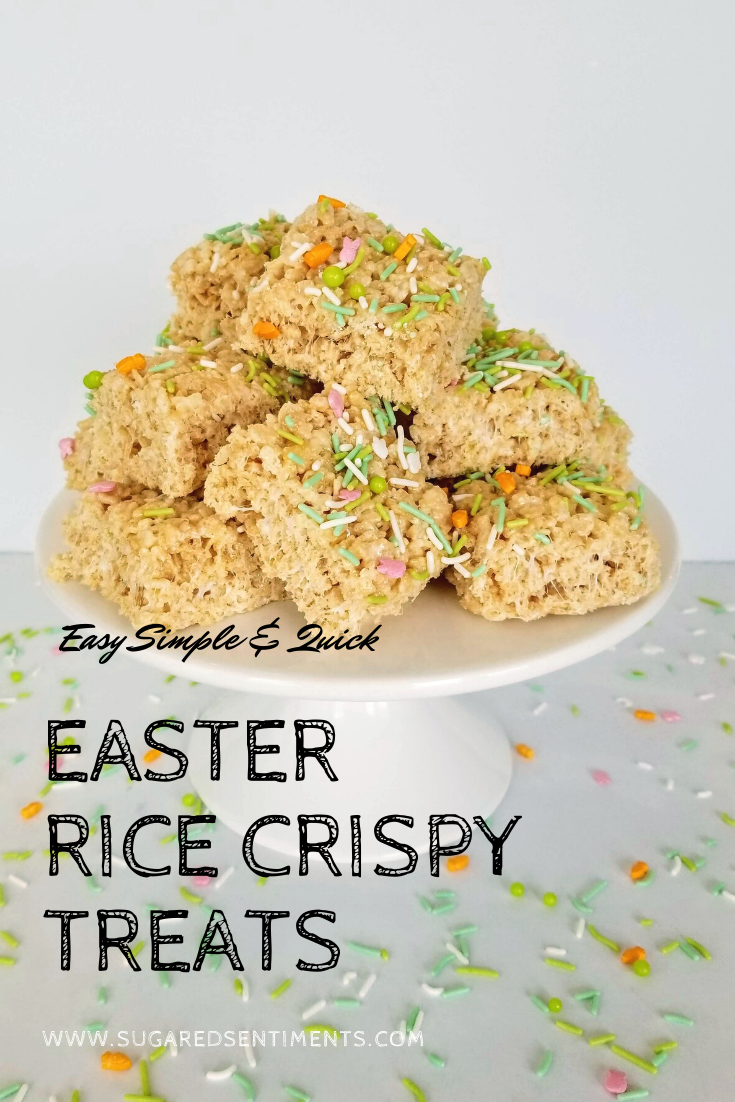 Easy, Simple, Inexpensive and Quick... These Easter Rice Crispy Treats are the perfect treat for your dessert table!