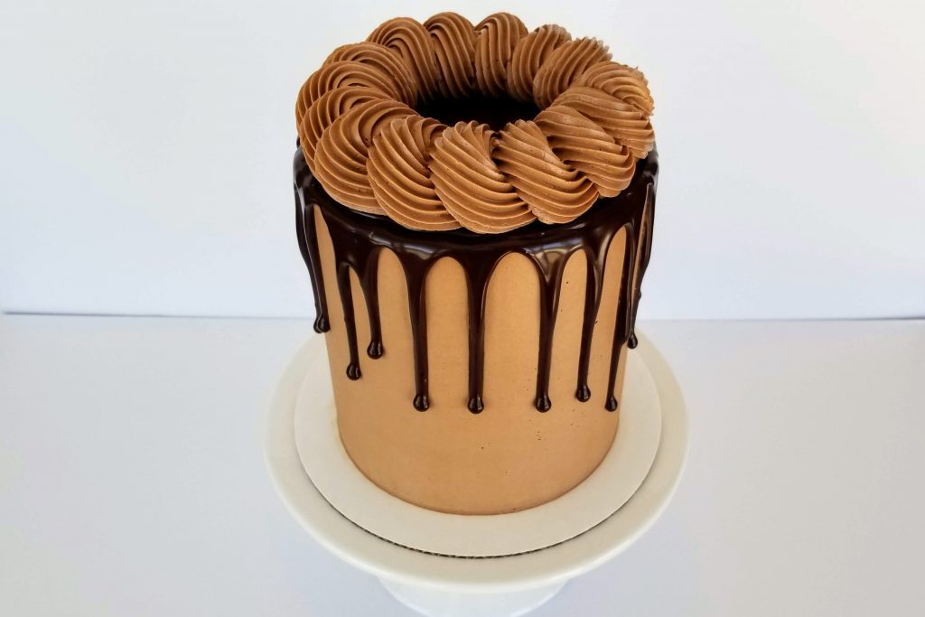 Easy Moist Dark Chocolate Cake with Perfectly Perfect Chocolate Buttercream and a Dark Chocolate Drip