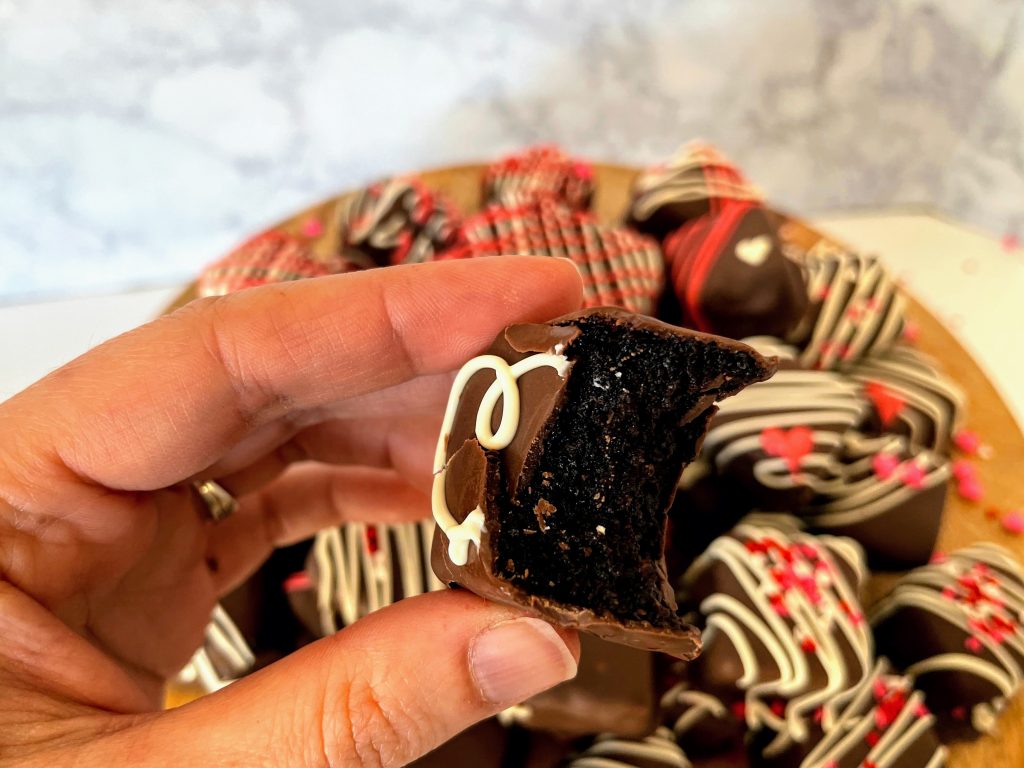 Inside view of a Rich Chocolate Cake Bite