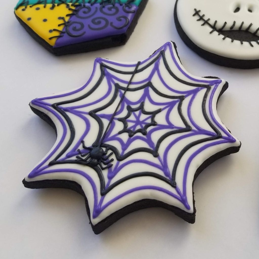 Royal Iced Spider Web Cookie