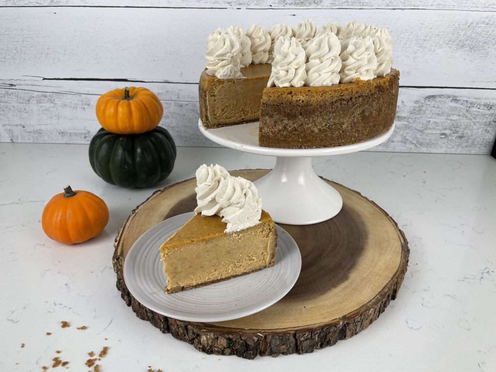 Sliced Pumpkin Gingersnap Cheesecake