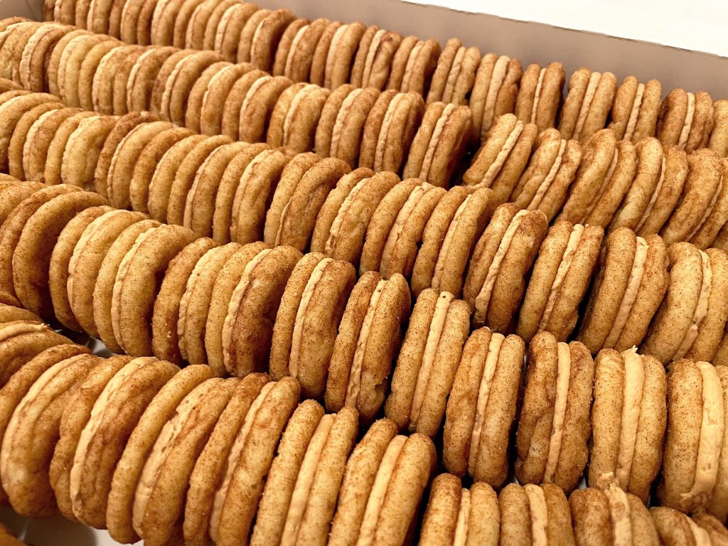 Many Biscoff Snickerdoodle Sandwich Cookies